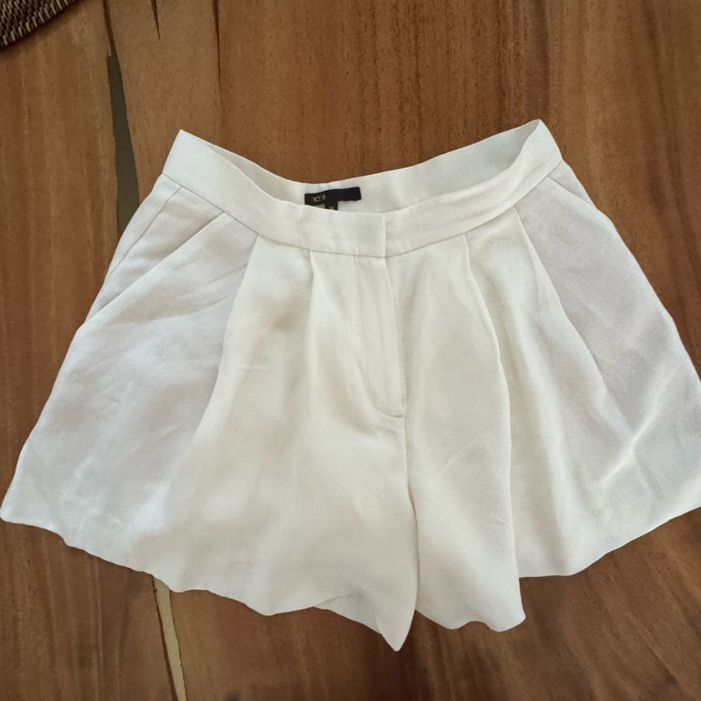 Maje High Waist Cream Shorts - Picture 3 of 4